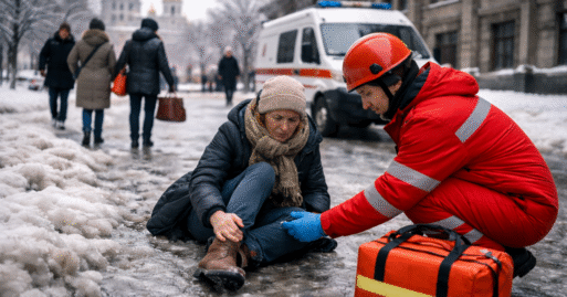 Жорстка відмова після падіння на ожеледиці